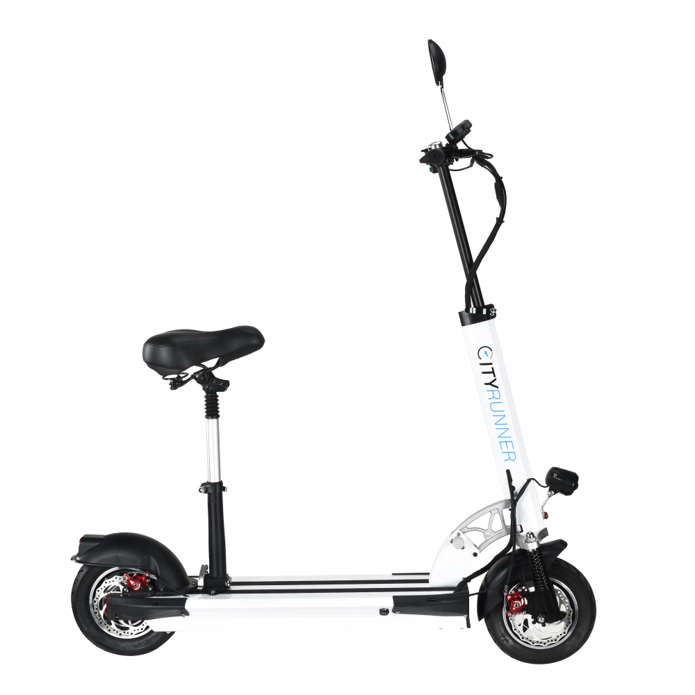 קורקינט חשמלי מומלץ בצבע לבן עם כיסא